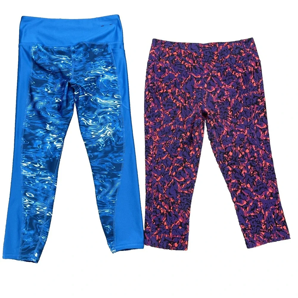 Nike Under Armour Leggings Lot 2 Womens Medium Yoga Pants Running Training Sport